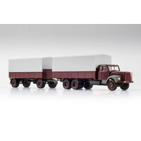 VK MODELLE 77006 H0 Scania 111 3achs. Lkw mit Anhänger Pritsche/Plane - Farbe kann variieren von VK-MODELLE