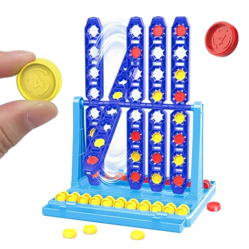 VLEDARLING 4 in Einer Reihe, Kinder Brettspiel mit Funktionen Spinning, Battle Strategiespiel für 2 Spieler, Gesellschaftsspiel Kinderspielzeug Brettspiele Spiele Kinder ab 6 Jahren, Familienspiel von VLEDARLING