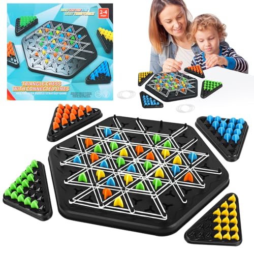 VLEDARLING Lustiges Triggles Spiel, Triggle Gummiband Spiel, Ketten Dreieck Spiel, Spannendes Strategiebrettspiel, Klassische Desktop Brettspiele, Kinder Brettspiel, Triggle Game, Triggle Spiel von VLEDARLING