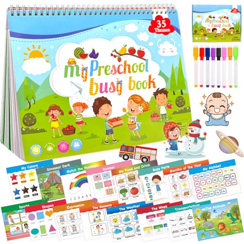 VLEDARLING Montessori Spielzeug ab 3 4 5 6 Jahre, Kinderspielzeug Quiet Book 35 Themen Busy Book Vorschule Scrabble Lernspiele ab 3 Jahre Kalender Kinder Geburtstagsgeschenk für Jungen Mädchen von VLEDARLING