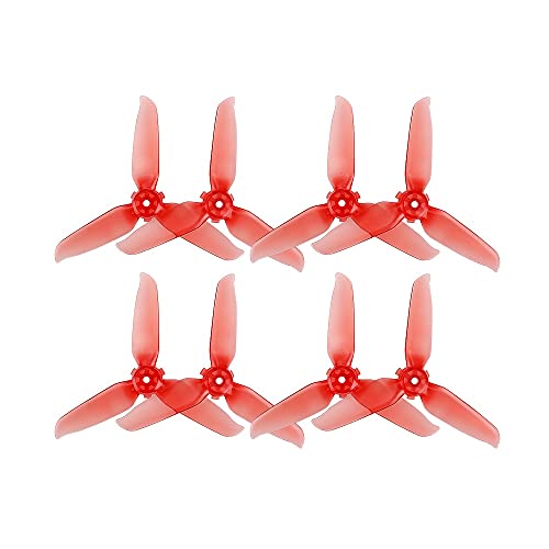 VLIZO 2 Paar/4 Paar DREI-Blatt-farbige transparente Propeller für DJI FPV Propeller-Drohnen-Zubehör (Farbe: Rot 2 Paar) (Color : Red 4 Pairs) von VLIZO