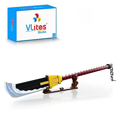 Animes Schwert Katana Bausteine Modell Bausatz, 1319 Teile 122.4cm MOC Samurai Sword Klemmbausteine mit Scheide und Halterung (1510) von VLites