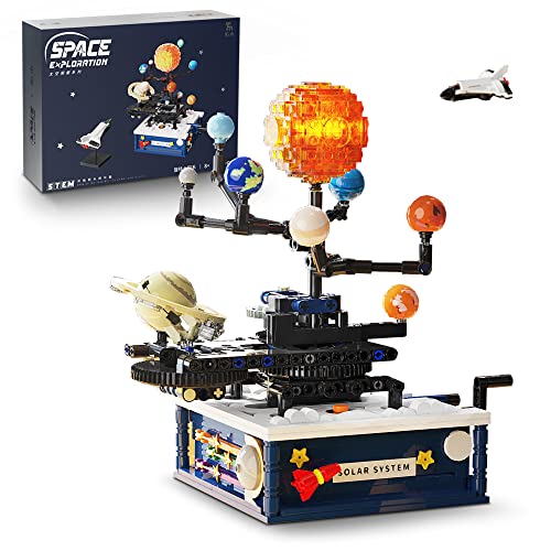 Sonnensystem Klemmbausteine Modell, 775 Teile Solar System Drehbares Bausteine, Kann Licht Aussenden Lernspielzeug, Kompatibel mit Lego(Originalverpackung) von VLites