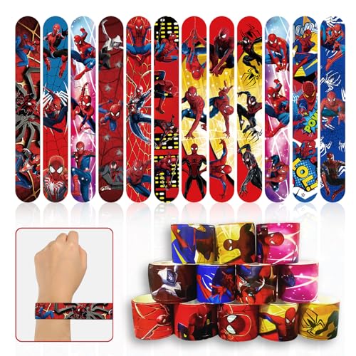 VOCDEMERI 12 Schnapparmband für Kinder spider deko mit 10 Geschenktüten für Geburtstag Mitgebsel Kinder Jungen oder Mädchen Schulfest von VOCDEMERI