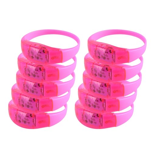 VOCUE 10 Stück LED-Armbänder für Partys, stimmaktiviert, leuchtendes Armband, blinkendes Zubehör für Kinder von VOCUE