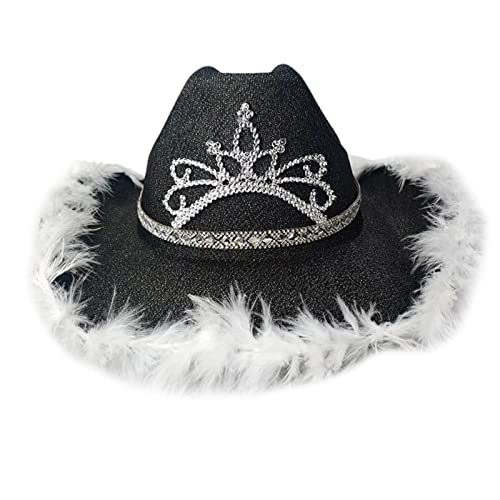 VOCUE Leichter Cowgirl-Hut, Damen, Herren, Filz, Damenhut, Partykrempe, Motorhaube, winddichter Hut von VOCUE