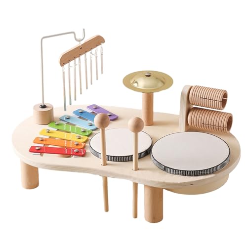 VOCUE Orff Percussion Holzspielzeug Kleinkind Trommel Xylophon Percussion Instrument Spielzeug Geburtstagsgeschenk für Jungen und Mädchen von VOCUE