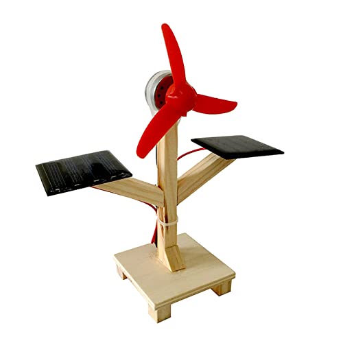 VOCUE Solarbetriebenes Ventilator-Set, Studenten, Kinder, Physikalische Wissenschaft, Experimentierspielzeug, solarbetriebenes Spielzeug, Holz-Stimm-Set, 15 x 17 x 6 cm von VOCUE