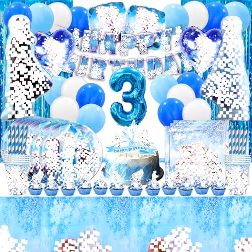 106 Pcs Froze Geburtstagsdeko 3 Jahre, Elsa Geburtstagsparty Ballon 3, Froze Partygeschirr Set, Luftballon Elsa, Froz Cake Decoration 3, Froz Pappteller Und Becher, Tischdeko Geburtstag 106 Pcs Froze Geburtstagsdeko 3 Jahre, Elsa Geburtstagsparty Ballon 3, Froze Partygeschirr Set, Luftballon Elsa, Froz Cake Decoration 3, Froz Pappteller Und Becher, Tischdeko Geburtstag von VOENCSU