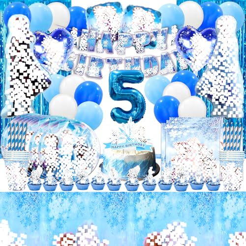 106 Pcs Froze Geburtstagsdeko 5 Jahre, Elsa Geburtstagsparty Ballon 5, Froze Partygeschirr Set, Froz Luftballon Elsa, Cake Decoration 5, Pappteller Und Becher Tischdeko Geburtstag 106 Pcs Froze Geburtstagsdeko 5 Jahre, Elsa Geburtstagsparty Ballon 5, Froze Partygeschirr Set, Froz Luftballon Elsa, Cake Decoration 5, Pappteller Und Becher Tischdeko Geburtstag von VOENCSU