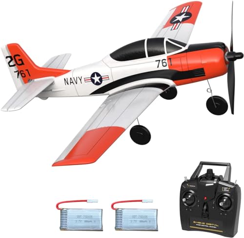 VOLANTEXRC T28 Trojan 4 Kanal Ferngesteuertes Flugzeug RC Plane RTF Flugzeug Spielzeug 2.4GHz RC Flugzeug für Anfänger, Kinder und Erwachsene Flugzeug Spielzeug von VOLANTEXRC