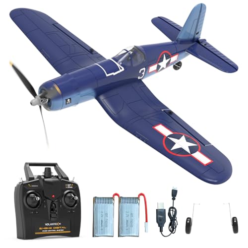 VOLANTEXRC 4CH Ferngesteuertes Flugzeug 2,4 GHz RC Flugzeug RTF für Anfänger, Kinder und Erwachsene, RC Plane 4 Kanal Flugzeug Spielzeug mit USB-Aufladung (F4U Corsair 761-8 Neu) von VOLANTEXRC