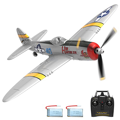 VOLANTEXRC P-47 Thunderbolt - 4-Kanal RC-Flugzeug mit 2,4 GHz, RTF für Anfänger, Kinder und Erwachsene, inklusive USB-Aufladung (Modell 761-16) von VOLANTEXRC