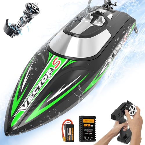 VOLANTEXRC RC Boot Vector S, ferngesteuertes Boot für Pools und Seen, 45+ kmh RC-Boot mit Alarmfunktion, 2,4GHz Rennboote, RC Boat Speedboot, Poolspielzeug für Kinder ab 8 Jahre von VOLANTEXRC