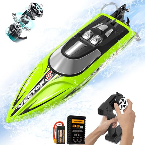 VOLANTEXRC RC Boot Vector S - Ferngesteuertes Boot für Pools und Seen, 45+ kmh Speed, Alarmfunktion, 2,4 GHz, Racing-Boot, Poolspielzeug für Kinder & Erwachsene von VOLANTEXRC