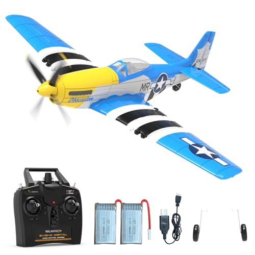 VOLANTEXRC 4CH RC Flugzeug P51D Mustang, 2,4Ghz 4-Kanal Ferngesteuertes Flugzeug RTF Aerobatics Flugzeug Spielzeug für Anfänger, Kinder und Erwachsene (Neu) von VOLANTEXRC