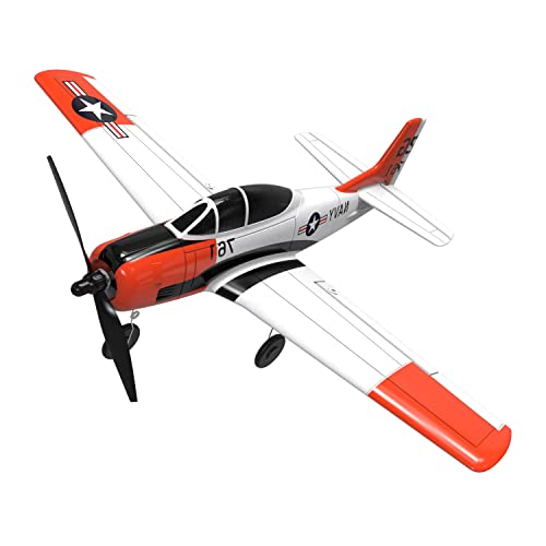 VOLANTEXRC RC Flugzeug T28 Trojan PNP Version ohne Batterie ohne Fernbedienung mit 6 Achsen Kreiselstabilisator und One-Key Kunstflugfunktion Einfach zu fliegen für Anfänger, 4 Kanal RC Flugzeug von VOLANTEXRC