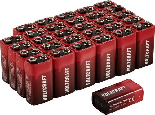 VOLTCRAFT VC-16107990 9V Block-Batterie Alkali-Mangan 550 mAh 9V 30St. von VOLTCRAFT