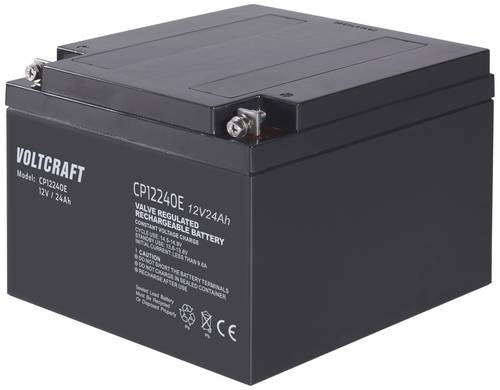 VOLTCRAFT CE12V/24Ah VC-12713980 Bleiakku 12V 24Ah Blei-Vlies (AGM) (B x H x T) 166 x 125 x 175mm M5 von VOLTCRAFT