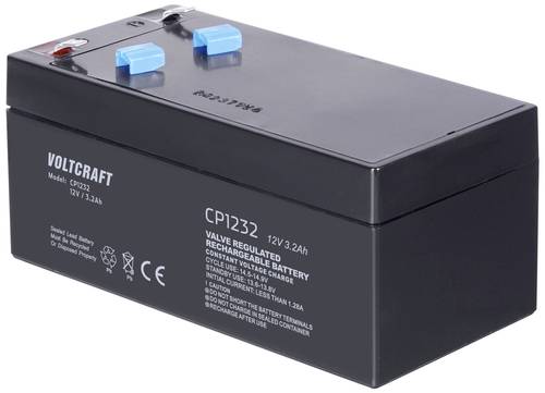 VOLTCRAFT CE12V/3,2Ah VC-12713965 Bleiakku 12V 3.2Ah Blei-Vlies (AGM) (B x H x T) 134 x 67 x 67mm Fl von VOLTCRAFT