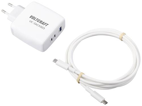 VOLTCRAFT UC-3ACX003 USB-Ladegerät 120W Innenbereich Ausgangsstrom (max.) 5A 3 x USB-C®, USB-A GaN von VOLTCRAFT