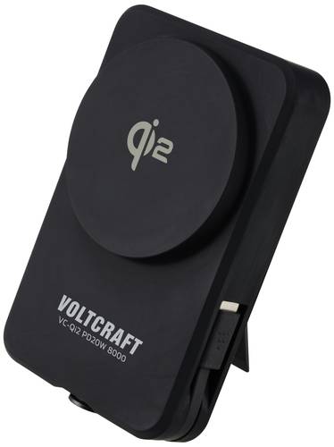 VOLTCRAFT VC-Qi2 PD20W 8000 Powerbank 8000 mAh Fast Charge LiPo Schwarz Statusanzeige von VOLTCRAFT