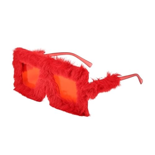 VONCYKI Übergroße Plüsch-Sonnenbrille, weich, flauschig, Winter-Sonnenbrille, quadratischer Rahmen, für Party, Weihnachten, Halloween, Neuheit (C12) von VONCYKI