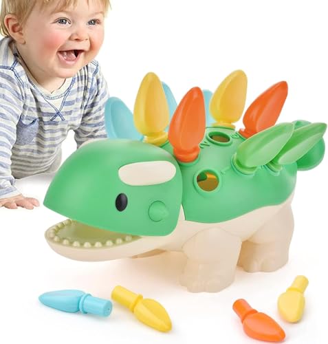 VORENUS Montessori Spielzeug ab 1 2 3 Jahr, Dinosaurier Spielzeug, Geschenke für Kinder ab 1-4 Jahr, Trainiert Hand-Auge-Koordination Kleinkind Lernspielzeug für Jungen und Mädchen Geschenk von VORENUS