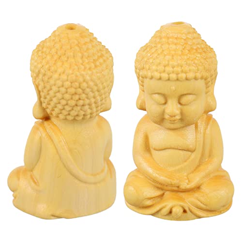 VOSAREA Skulptur Feng Shui Ornamente 1 Set 2pcs Holz Maitreya Schlüsselanhänger von VOSAREA