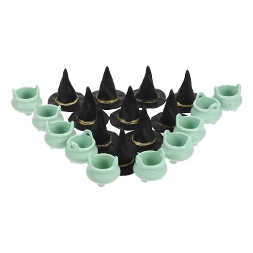 VOSAREA 20pcs Mini Kessel Topf Hut Set Halloween Dekorationen Für Und Mädchen Party Handwerk Kunststoff Mini Kessel von VOSAREA