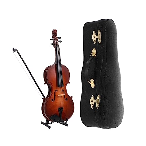 VOSAREA 1 Satz Modell Geige Violine Mini-Handheld Geigenmodell Miniatur-musikinstrumente Mini-geigenfigur Mini-Musical Kindergeige Kleine Geigenfigur Simulierte Geige Kupferkabel Rot von VOSAREA