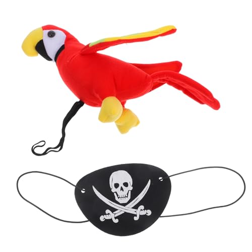 VOSAREA 1 Satz Piratenpapagei Piratenvogel Für Die Schulter Piratenkostüm-Requisiten Piratenzubehör Simulierter Papagei Schulterpapagei Papagei Stofftier Cosplay-zubehör Plüsch von VOSAREA