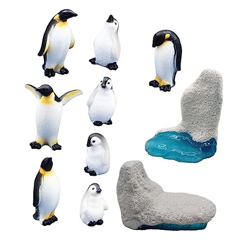 VOSAREA 10 Stück Pinguin Eisberg Landschaftsbau Kinderspielzeug Auto Spielzeug Outdoor Tischdekoration Spielzeug Miniatur Pinguin Figuren Tiere Figur Meeresdekoration von VOSAREA