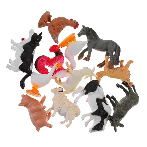 VOSAREA 12 Stück Simulation Bauernhof Geflügel Tiermodell Spielzeug Wildtiere Statue Tiermodelle Kleintierornamente Miniatur Hühnerfigur Miniatur Tierfigur PVC von VOSAREA