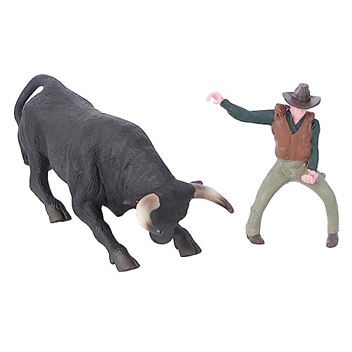 VOSAREA 2 Stück Cowboy Stierkampf Modell Spielzeug Miniatur Actionfiguren Miniaturen Mini Stierfigur Ochse Tierfigur Schwebender Stier Statue Stierkampf Modell Spielzeug von VOSAREA