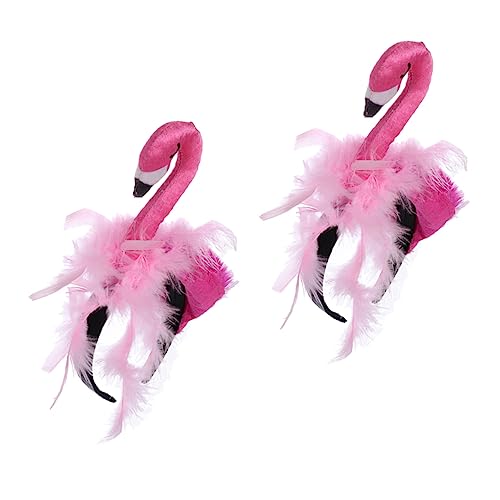 VOSAREA 2 Stück Flamingo Stirnband Tropisches Stirnband Kinder Halloween Kostüm Kostüme Für Kinder Flamingo Haarband Kinder Outfits Kidcore Kleidung Geburtstag Flamingo Cosplay von VOSAREA