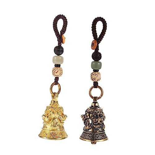 VOSAREA 2pcs Chinesische Stil Glocken Anhänger Vintage Schlüsselkette Bell Charm Bag Hanging Decor von VOSAREA