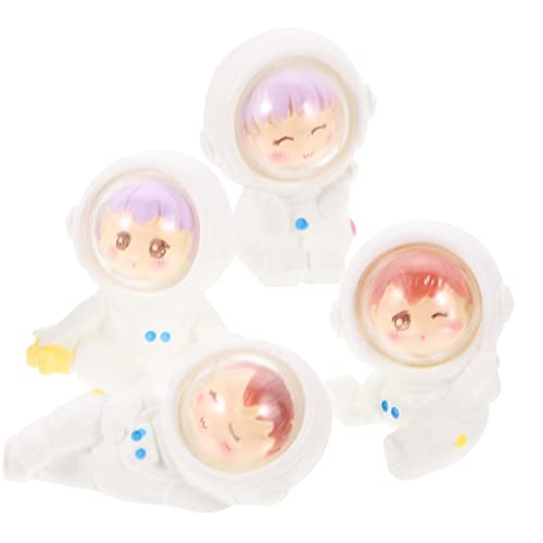 VOSAREA 4 Stück Mikro Landschafts Ornament Spielzeug Miniatur Astronauten Spielzeug Weltraum Cupcake Topper Spielzeug Für Mini Astronauten Skulptur Haushalt Statue Tisch von VOSAREA