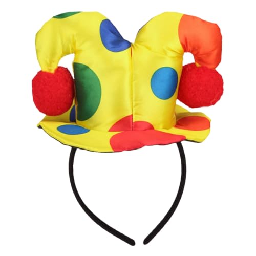 VOSAREA Clown-Stirnband Clown-Kostüme Maskerade Kopfbedeckung Clown Zirkus Haarreifen Halloween-Kopfschmuck Clown Hut Stirnband Karneval Haarreif Stirnbänder Haarpflegezubehör Stacheldraht von VOSAREA