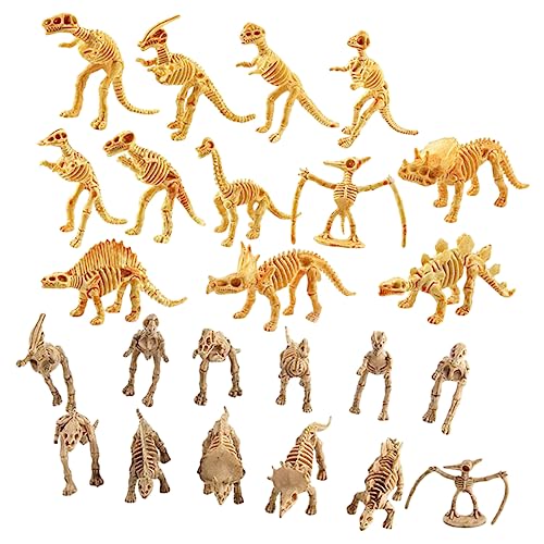 VOSAREA Dinosaurier Figuren 24 Stück Dinosaurier Kleine Dinosaurier Modellfiguren Dinosaurierknochen Dinosaurierskelett Spielzeug Dinosaurierspielzeug Dinosaurierskelette Figur Dinosaur von VOSAREA