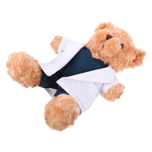 VOSAREA Doktor-bär-puppe Süßes Kuscheltier Dekorative Bärenpuppe Ausgestopfte Bärenpuppe Weicher Stoffbär Stofftier Bär Bärenpuppe Im Schlafzimmer Lebendige Bärenpuppe Light Brown Plüsch von VOSAREA