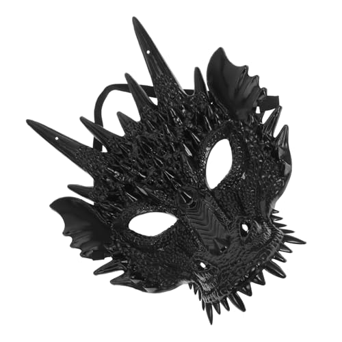 VOSAREA Drachenmaske Maskenball Maskenparty Verkleidungsmaske Kostümgesichtsmaske Kreatur-Maske karnevalsparty masken Maskerade Kostüm Maske schreckliche Tiermaske Plastik Black von VOSAREA