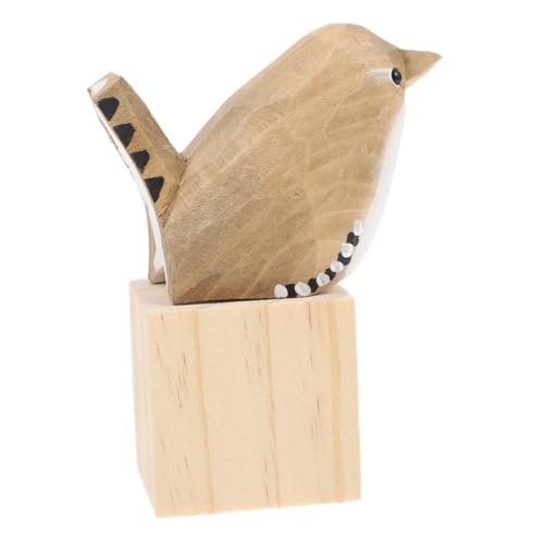 VOSAREA Fetter Vogel-Ornament exquisites Vogelmodell Simulationsvogelschmuck Vogel-Sammelfiguren Tierfigur Skulptur Hausgeschenke Vogelverzierung Vogelmodell aus Holz hölzern Weiß von VOSAREA