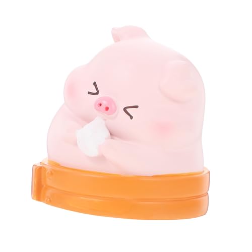 VOSAREA Gekritzelschwein Schmuckstück Schweinchenmodell Schweinchenstatue Tierstressspielzeug Rosa Schweinfigur Schweinchen Squishy Spielzeug Puppenhausschweindekor von VOSAREA