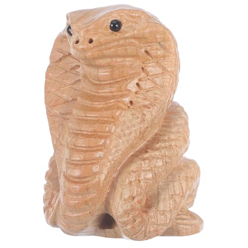 VOSAREA Holzschnitzerei Schlangen Figur Ornamente chinesisches Jahr 2025 Schlange Deko Tierkreisstatue Schlangen Statue Holz Schlangen Feng Shui Figuren für zu Hause Tischdeko von VOSAREA