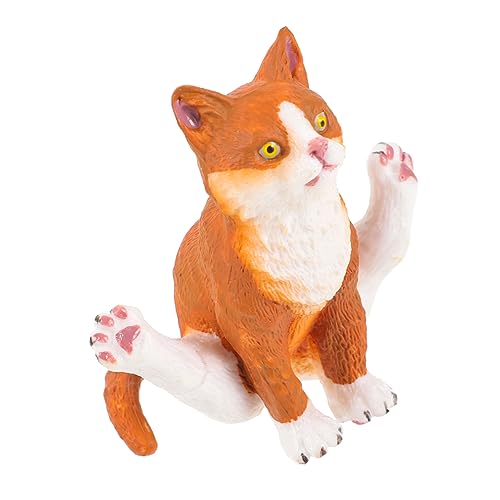 VOSAREA Simulationskatzenmodell lebensechtes Katzenspielzeug Requisite für Katzenfotos Simulationstier Animal Figures Cutie Cats kleine Katzendekoration kleine Katzenfigur PVC Orange von VOSAREA