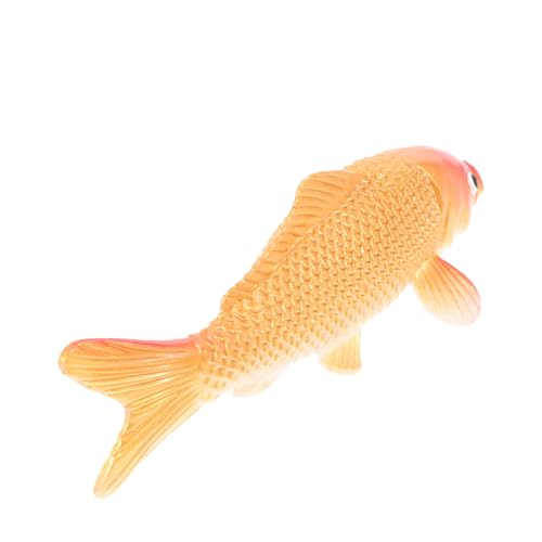 VOSAREA Simuliertes Koi-Modell künstliche Fische dekoring Dekoratives Element Decor Dekorationen schönes Karpfendekor kleines Fischdekor Fisch Figur kompakte Fischfigur PVC Golden von VOSAREA