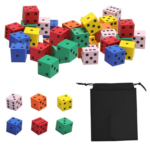 Schaumstoffwürfel Set 24 Stück 20mm Bunte Eva Farbwürfel mit Aufbewahrungsbeutel Lernspielzeug Flüsterwürfel für Kinder Vorschule Mathe Würfelspiel Klassenzimmer Schaumstoffwürfel Set 24 Stück 20mm Bunte Eva Farbwürfel mit Aufbewahrungsbeutel Lernspielzeug Flüsterwürfel für Kinder Vorschule Mathe Würfelspiel Klassenzimmer von VOSSOT
