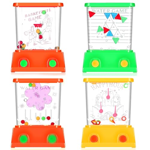 VOSSOT Kinder Spielzeug Wasser Flipper, 4 Stück Handheld Wasser Mini Ring Spiele Wasserflipper Kinder Wasser Handheld Spiel Lustige Handheld Wasserwurfspiele Geduldsspiele von VOSSOT