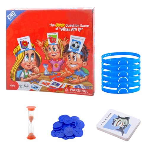 VOSSOT Wer Ist Es Spiel Kinder,Wer Bin ich Spiel,Spieleklassiker Kinderspiel,Kartenspiele Brettspiel für Kinder,Familienspiele,Das Rasante Ratespiel für ab 6 Jahren für 2-6 Spieler von VOSSOT